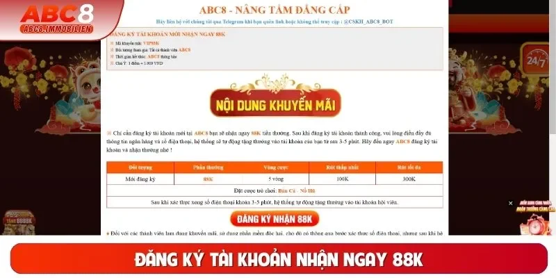 Đăng ký tài khoản nhận ngay 88K Đăng ký tài khoản nhận ngay 88K